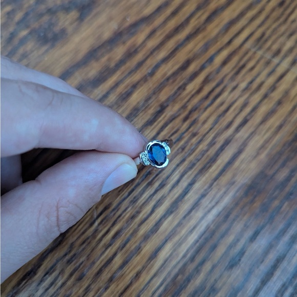 Brand New $858 Iolite and Diamond 14k White Gold Cocktail Ring Authentic Violet - Picture 12 of 12